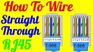 How To Make Straight Through Cable Rj45 Cat 5 5e 6  Wiring Diagram [upl. by Anehc]