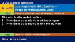 Current Asset Inventory Merchandising Operations [upl. by Etiragram]