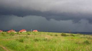 Burza 3062010 superkomórkaz shelf cloudem Storm over Rzeszow [upl. by Bergin]