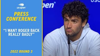 Matteo Berrettini Press Conference  2022 US Open Round 3 [upl. by Annasor]