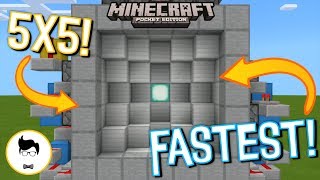 Minecraft PE FASTEST SEAMLESS 5x5 CAVE DOOR PEXboxWindows10Switch [upl. by Laureen]