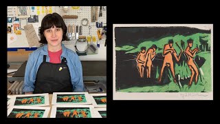 Artist Demonstrating Ernst Ludwig Kirchner’s Color Woodcut Technique [upl. by Relyhs]