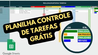 Planilha Simples de Controle de Tarefas  Google Sheets  GRÁTIS [upl. by Ahsyak843]