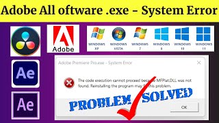 Adobe Premiere Proexe  System Error problem fix  dll missing file error fix  exe  system erro [upl. by Ynneg]