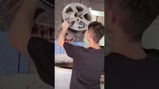 The process of polishing car wheel rims [upl. by Knowlton833]