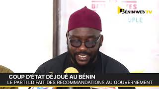 Coup dÉtat déjoué au Bénin  Les recommandations du parti Les Démocrates au Gouvernement Talon [upl. by Lindbom894]