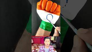 Indian flag painting on face  🇮🇳 art  independence day face art  Happy independence Day shorts [upl. by Estella]