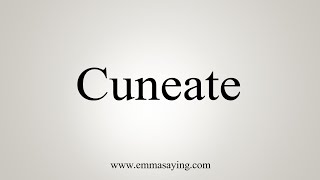 How To Say Cuneate [upl. by Lytsirk]