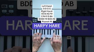 Yaelokre  Harpy Hare EASY Piano Tutorial With Letter Notes harpyhare [upl. by Lobell]