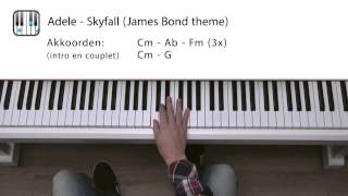 Adele  Skyfall James Bond theme piano tutorial [upl. by Ailedo839]