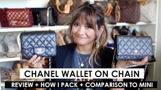 CHANEL WOC REVIEW  WHATS IN MY BAG  HOW I PACK  COMPARISON TO MINI [upl. by Nera]