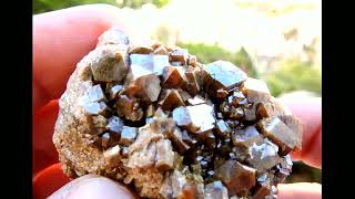 Andradite garnet crystals mineral specimen from Kimmeria in Xanthi MacedoniaThrace Greece [upl. by Robi]