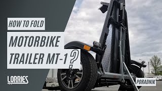 Folding motorbike trailer  how does an MT1 trailer from LORRIES do it [upl. by Yanahc16]