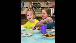 Dads genius trick gets kids to finish dinner in no time shorts [upl. by Ahsemat]