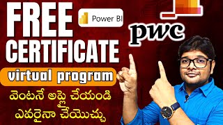 FREE POWER BI COURSE BY Pwc  FREE CERTIFICATE  PWC VIRTUAL INTERNSHIP 2023  thisisvidhey274 [upl. by Leahcimdivad149]