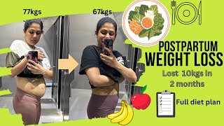 10kgs postpartum weight loss journey  Full diet plan and routine [upl. by Osana]