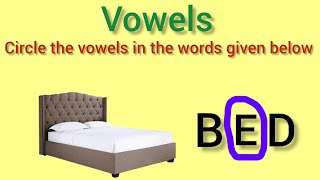 vowel  Circle the vowels  exercise for Vowels  kids safe online  kids kidslearning [upl. by Quickel]