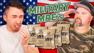 Americans Try DECEPTIVE American Military MREs Meals Ready to Eat [upl. by Nela]