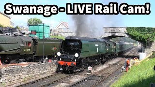 Live RailCam Swanage Strictly BULLEID II Live LiveStream LiveRailway LiveSteam SteamTrainsLive [upl. by Analart447]