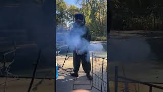 Exterminator Fog Testing halloween halloweenprop animatronics fogmachine [upl. by Erusaert374]