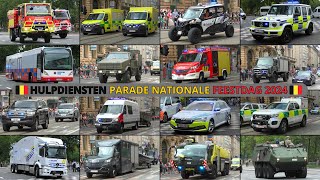 NATIONALE FEESTDAG BRUSSEL 2024  Enorme parade van 150± Militaire en Hulpdienstenvoertuigen 🇧🇪 [upl. by Elockcin]