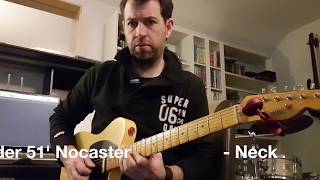 Telecaster Pickups Comparison  Fender Nocaster and Lollar Tele Special Pickups [upl. by Uhsoj75]