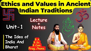 Lecture Unit  1  The Idea of India and Bharat  Ethics amp Values in Ancient Indian Traditions VAC [upl. by Afesoj471]