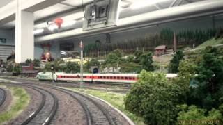 Video Fahrt auf der Modellbahnanlage des Modelleisenbahnclub Landshut Bayern [upl. by Branca]