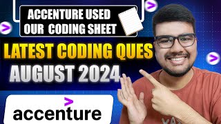 Accenture Latest Coding Question with Solution  August 2024 [upl. by Auqenet]