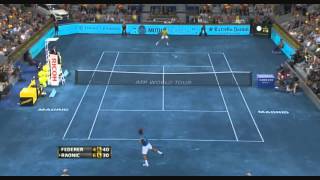 Federers great points vs Raonic Dropshot return [upl. by Aztin]