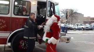 Santa Claus Comes to Town in a Fire Truck [upl. by Yenrab852]