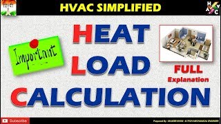 Heat Load Calculation HVAC  Full Explanation Simplified [upl. by Harbed]