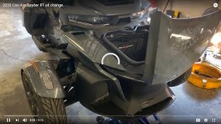 2020 Can Am Spyder RT oil change [upl. by Inhoj179]