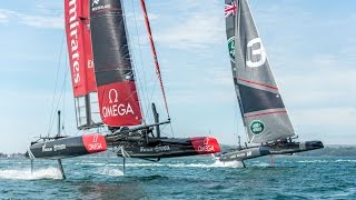 CNN Mainsail Shirley Robertson  2015 AC45 World Series [upl. by Tarr882]