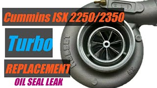 Cummins isx 2350 bad turboreplacement oil seal leak [upl. by Aniri354]