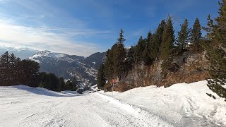 Flaine  GoPro POV skiing down Red run called Faust 2480m near Les Grandes Platieres in March 2022 [upl. by Clementi]