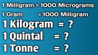 Units of weightMilligramkilogramQuintalTonneभारवजन की इकाइयाँ By Satya Education [upl. by Aicyla]