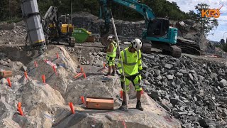 Bergsprängning med elektroniska sprängkapslar  Rock Blasting  GoPro  KPJ Bergarbeten [upl. by Eilahtan443]