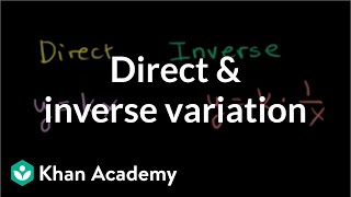 Recognizing direct and inverse variation  Rational expressions  Algebra II  Khan Academy [upl. by Nafets596]