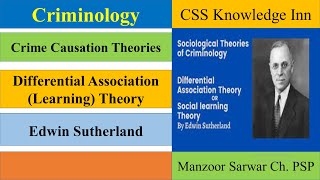 Learning Theory  Differential Association Theory  Edwin Sutherland [upl. by Ajet]