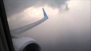 Thomson 737 Stormy Approach amp Hard Landing Kefalonia Greece [upl. by Yrocal]