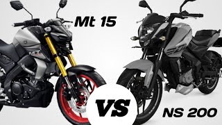 Yamaha Mt 15 💥 VS Pulsar NS 200❤️  Comparison Video😯  Mileage  Engine 🤞 Specifications 👀 [upl. by Clare]