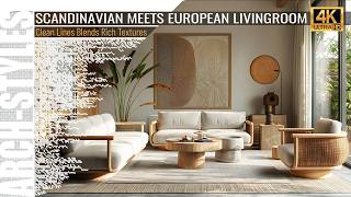 NEW TREND LIVINGROOM STYLE Scandinavian Meets European Style at Livingroom Design with Nature Essen [upl. by Hathcock]