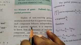 Dalton law of partial pressure11th chemistrygaseous statein தமிழ் 🙂 [upl. by Teresina]