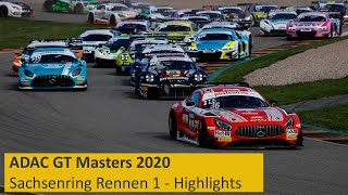 Premierensiege am Sachsenring  ADAC GT Masters 2020  Sachsenring  Rennen 1  Die Highlights [upl. by Pejsach]