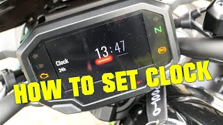 2020 Kawasaki Z650  NINJA 650  Z900  2022 VERSYS 650  Z500 SE  NINJA 500 SE HOW TO SET CLOCK [upl. by Lahcar]