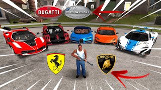 GTA SA  Stealing Luxury Cars in GTA San Andreas with CJ  GTA SA lamborghini Ferrari Bugatti [upl. by Cis263]