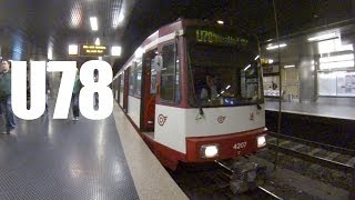 Stadtbahn Düsseldorf Führerstandsmitfahrt Line U78 [upl. by Harsho]