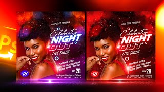 Event Flyer Design  Night Party Flyer  Photoshop Tutorial [upl. by Abshier]