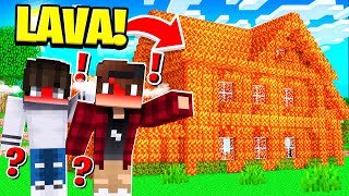 TRASFORMO LA CASA IN LAVA SCHERZO ai miei amici FE amp RED su Minecraft VANILLA [upl. by Hannahoj]